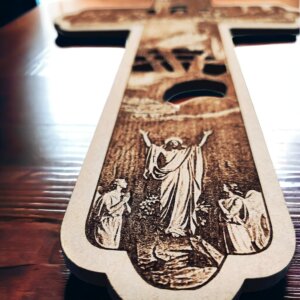 Engraved Jesus Story on Wooden Cross for Christmas...