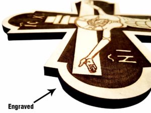 Wooden Engraved Jesus Cross For Christmas (30×...