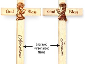 Personalized Engraved Wood Cross for Christmas (Se...