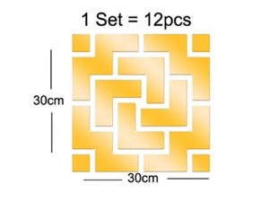 3D Zigzag Golden Wall Decor Stickers For Bedrooms ...