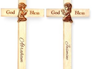 Personalized Engraved Wood Cross for Christmas (Se...
