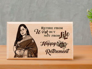 Wooden Engraved Photo Plaque Retirement Gift for M...