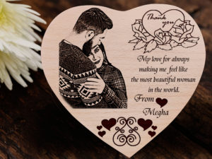Personalized Engraved Wooden Photo Frame for Coupl...