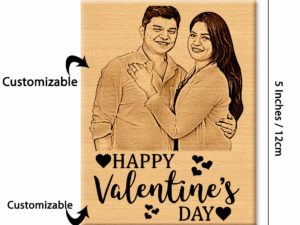 Valentines Combo of Personalized Engraved Wood Photo Frame with 9 Love Cards Gift for Couples