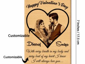 Valentine Gift Combo of Engraved Photo Frame and H...