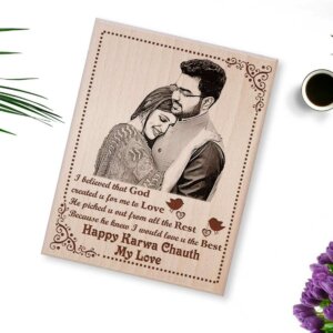 Custom Engraved Photo Frame Karwachauth Gift For B...