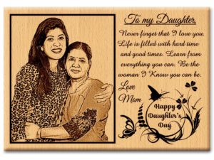 Daughters Day Engraved Personalized Wooden Photo F...