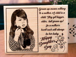 Daughters Day Personalized Wooden Engraved Photo F...