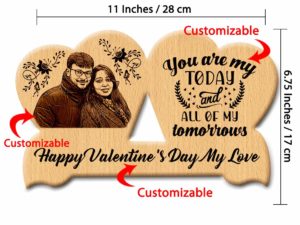 Valentine’s Day Combo of Teddy Box & Personalized Photo Frame (Double Heart)