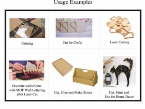 MDF Wood Sheets for Craft Use (Set of 6, 15cm x 15...