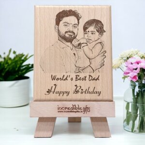 Customized Engraved Wooden Photo Frame For Dad Bir...