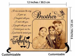 Customized Engraved Wooden Photo Frame with Carved...