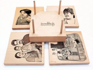 Personalized Engraved Wooden Photo Tea Cup Coaster...