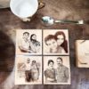 Personalized Wooden Photo Tea Cup Coasters Set