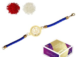 Gold Plated Punjabi Khanda Bracelet Incredible Rak...