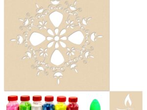 Flower Diya Rangoli Stencils for Floor (Set of 2 S...