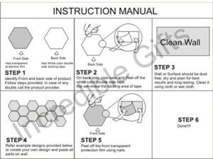3D Hexagon Wall Decor Sticker (Gold, Medium) 20 Pi...