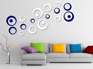3D Decorative Wall Stickers (Blue and White ? 20 p...