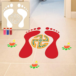 Lakshmi Charan Rangoli – DIY Rangoli Stencil...