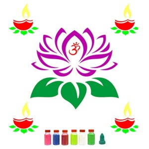 Combo of 2 Rangoli Stencils – Diya and Lotus...