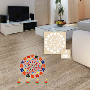 DIY Flower Rangoli – Border Rangoli Stencil ...