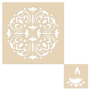 DIY Rangoli Stencils for Floor- Wooden Stencil wit...