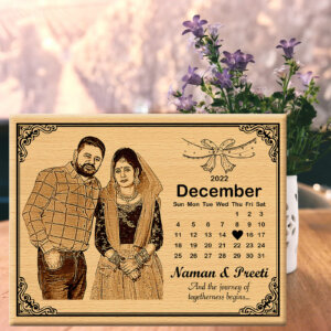 Personalized Calendar Photo Frame For Wedding Anni...