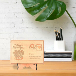Personalized Wooden Postcard For Valentines Day Wi...