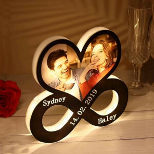 Personalized Infinity Sign Heart with Photo And Na...