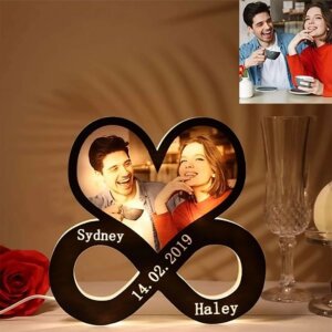Personalized Infinity Sign Heart with Photo And Na...