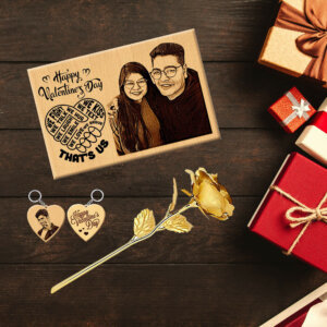 Vday Gift Combo Wood Frame & 24K Gold Plated ...