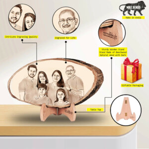 Personalized Engraved Natural Wood Photo Frame Gif...