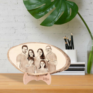Personalized Engraved Natural Wood Photo Frame Gif...