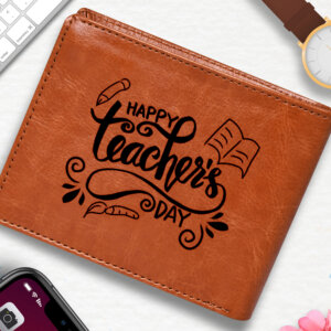 Personalized Tan Men’s Wallet Gift For Teach...