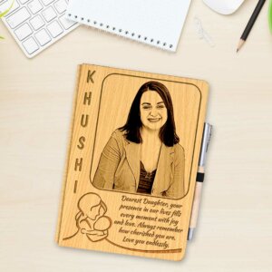 Personalized Wooden Pen & Photo Diary for Dau...