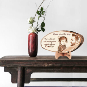 Personalized Engraved Natural Wood Photo Frame Gif...