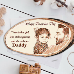 Personalized Engraved Natural Wood Photo Frame Gif...