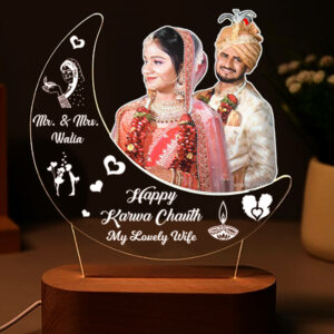 Personalized Moon LED Light Photo Frame Gift for K...