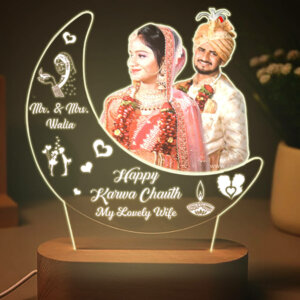 Personalized Moon LED Light Photo Frame Gift for K...