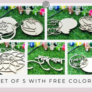 Wooden DIY Hanging Diwali Decoration Ornaments Set...
