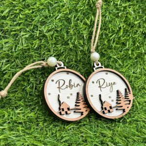 New Personalized Name Wooden Christmas Tree Hangin...