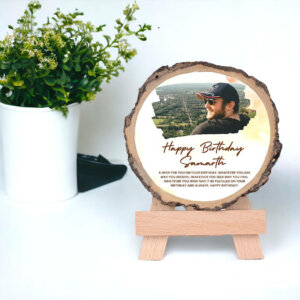 Personalized Natural Wood Color Photo Frame For Hi...