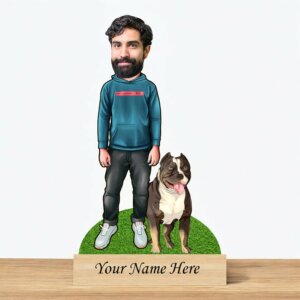 Personalized Dog Caricature For Pitbull Pet Lover