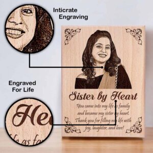 Personalized Engraved Wooden Photo Frame For Siste...