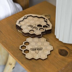 Premium HoneyBee Design Coasters for Tea, Coffee &...