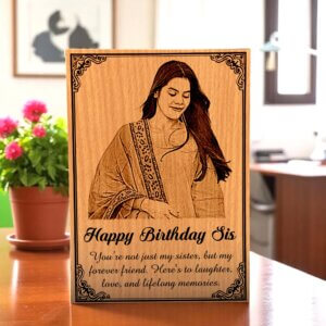 Customized Engraved Wooden Photo Frame For Sister
