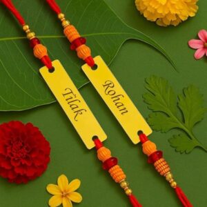 Custom Name Rakhi for Brothers Set of 2
